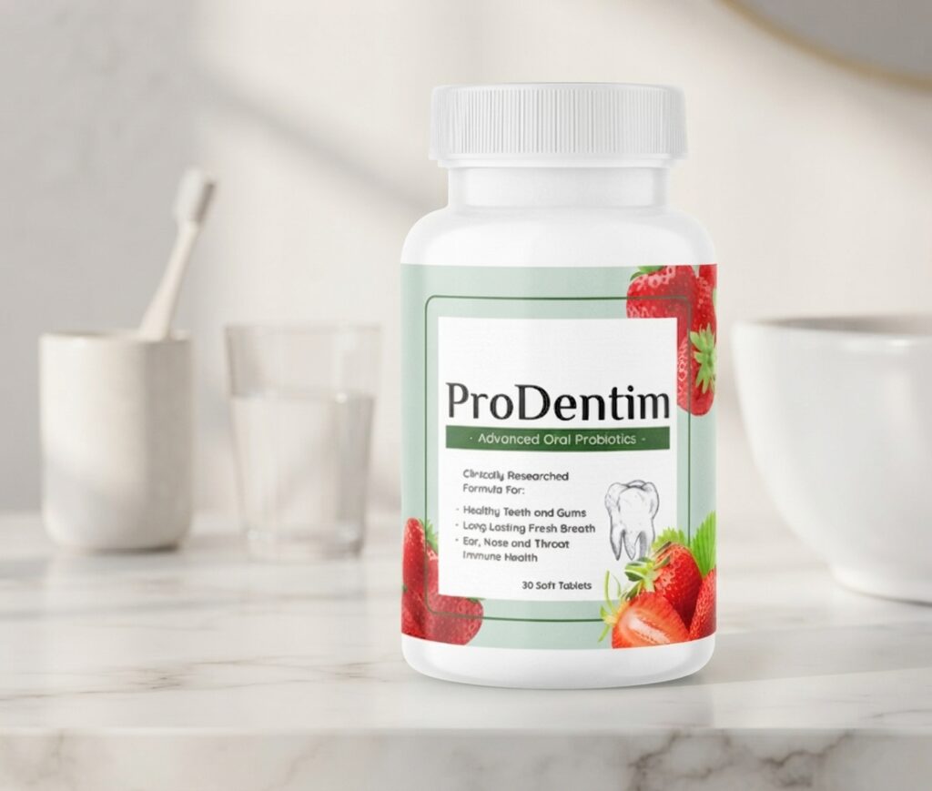 Does ProDentim Work - oral probiotic supplement bottle for dental health