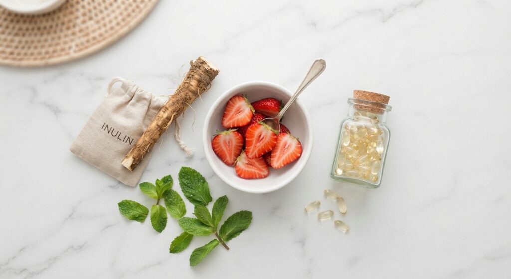 Natural ProDentim ingredients including malic acid from strawberries and peppermint